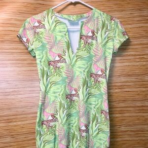 Manuel Canovas 6/8 Green Floral Leopard Dress